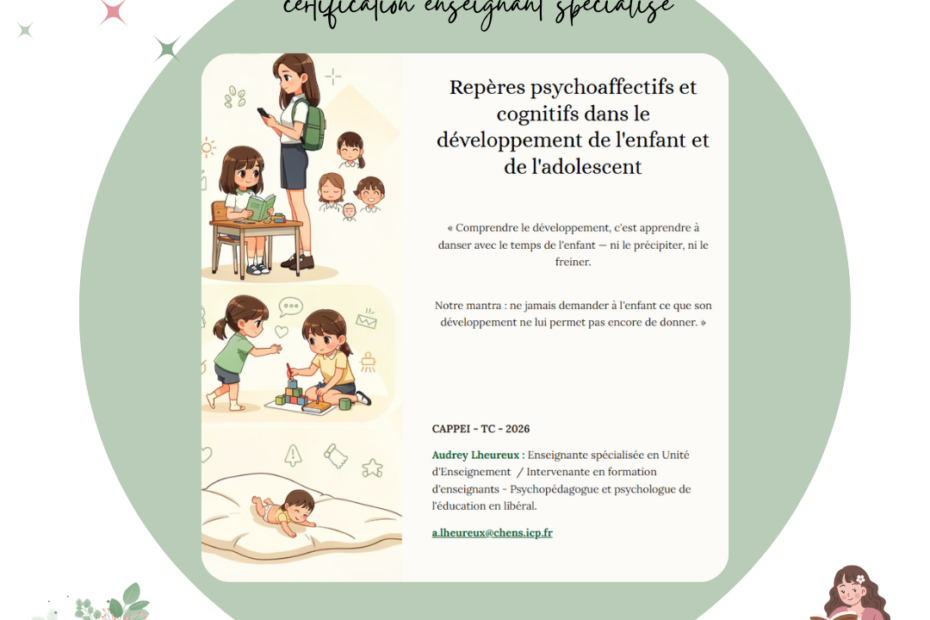 Formation enseignants - CAPPEI : développement et apprentissages. Audrey Lheureux